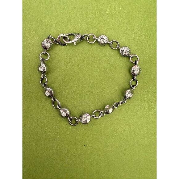 Henri Bendel Rare Silver Tone Iconic Logo Bracelet - Picture 2 of 5